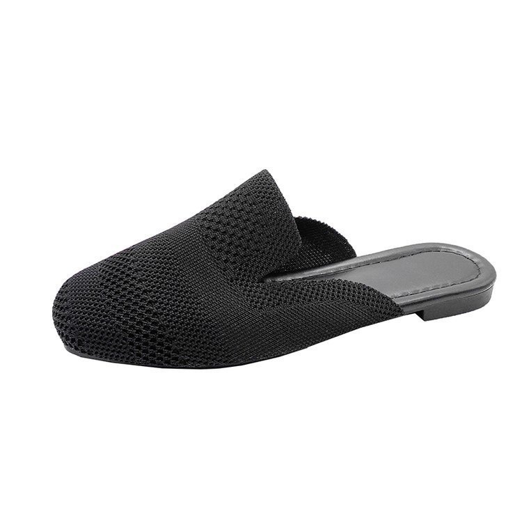 Ljetne nove Baotou papuče s kvadratnom glavom, pletene ravne cipele za lijene cipele većih veličina, prekogranične ležerne ženske cipele na veliko