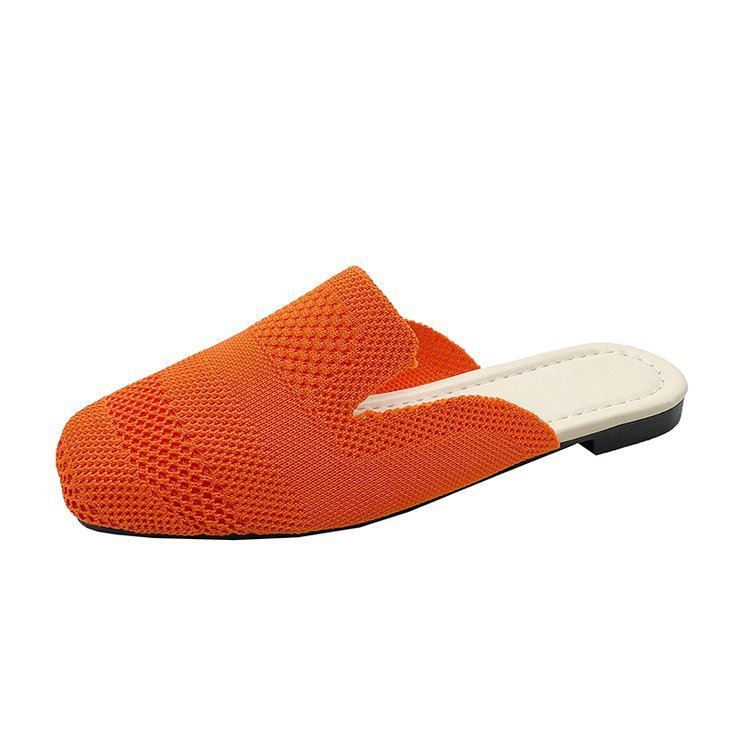 Ljetne nove Baotou papuče s kvadratnom glavom, pletene ravne cipele za lijene cipele većih veličina, prekogranične ležerne ženske cipele na veliko