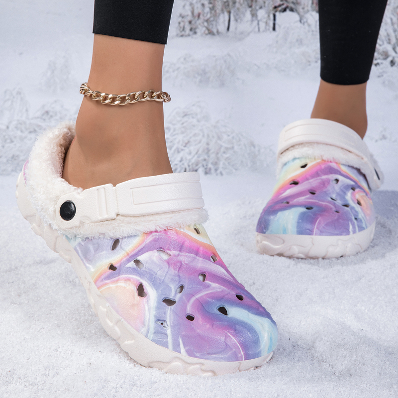 Pantofi cu toc pentru cupluri, mărimi mari, cu căptușeală din fleece, 2024, pantofi noi de iarnă din bumbac cald, pantofi cu toc, în stoc en-gros