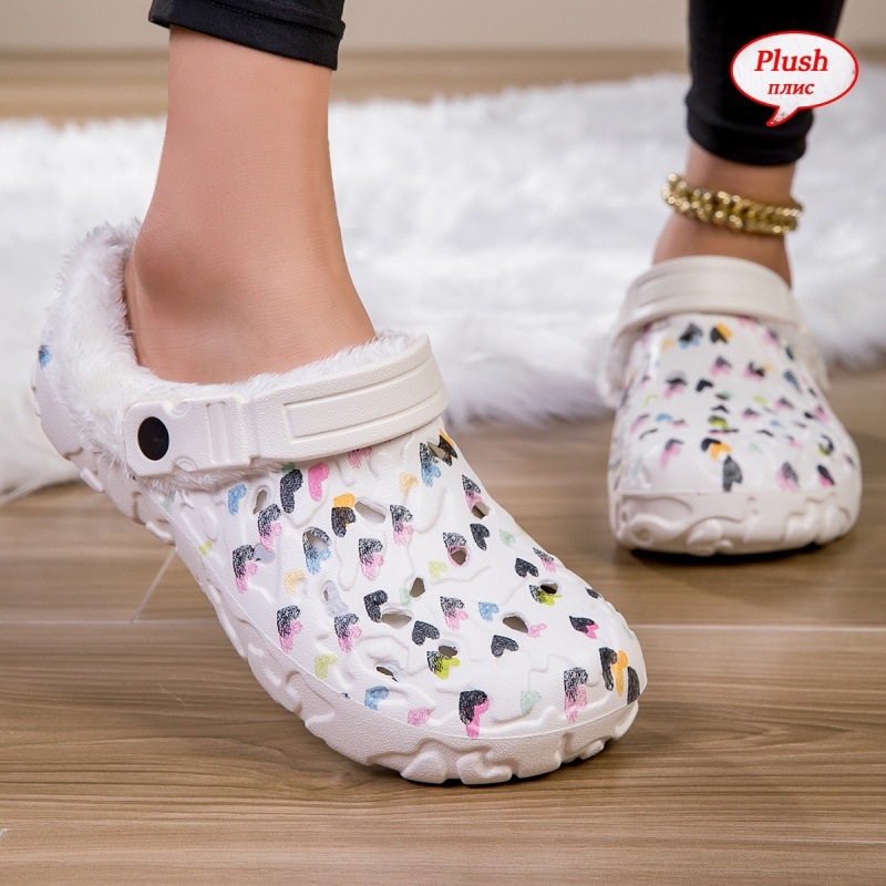 Pantofi cu toc pentru cupluri, mărimi mari, cu căptușeală din fleece, 2024, pantofi noi de iarnă din bumbac cald, pantofi cu toc, în stoc en-gros