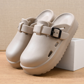 2024 Nové sandále s hrubou podrážkou na vysokom podpätku, vrchné oblečenie, študentské topánky, cezhraničné papuče, dámske papuče s baotou a papuče na platforme