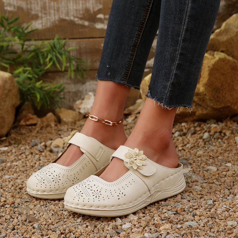 2025 Νέα Διασυνοριακά Εξωτερικού Εμπορίου με Χοντρό Σόλα Wedge Mesh Καλοκαιρινά Σανδάλια Κοίλα Άνετα Αναπνεύσιμο Παπούτσια Mueller με Τρύπες Παπούτσια