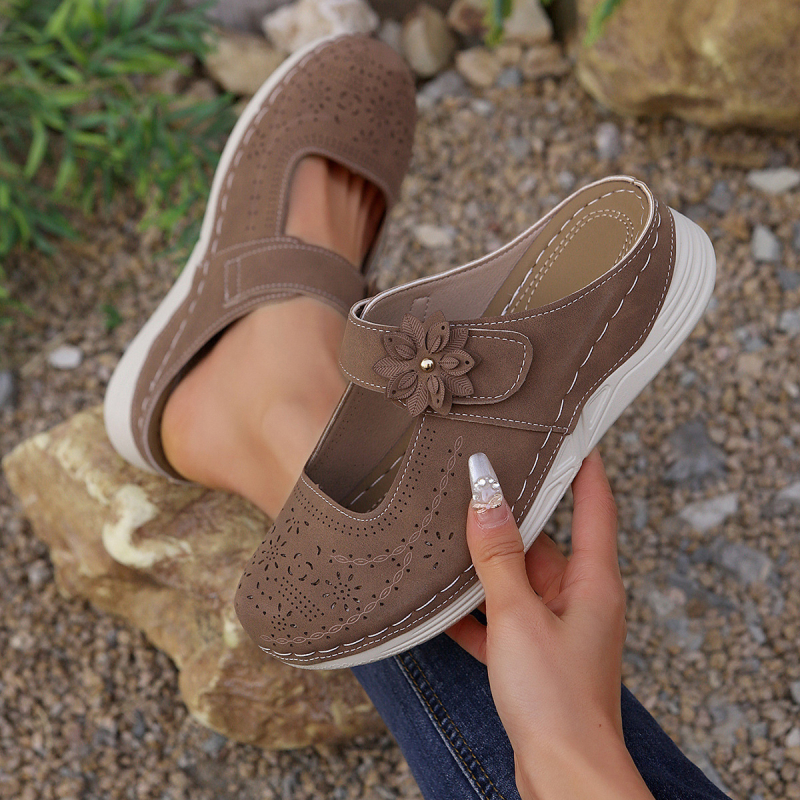 2025 Νέα Διασυνοριακά Εξωτερικού Εμπορίου με Χοντρό Σόλα Wedge Mesh Καλοκαιρινά Σανδάλια Κοίλα Άνετα Αναπνεύσιμο Παπούτσια Mueller με Τρύπες Παπούτσια