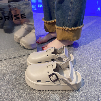 Eva Baotou Papuci groși pentru femei, îmbrăcăminte de vară pentru exterior, 2025, pachet nou de jumătate de pachet Birkken, papuci pentru femei, sandale pentru femei, vânzare transfrontalieră, en-gros