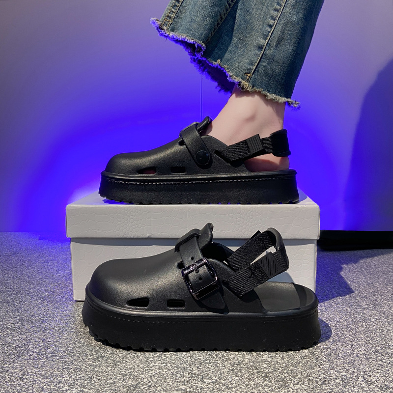 Eva Baotou Papuci groși pentru femei, îmbrăcăminte de vară pentru exterior, 2025, pachet nou de jumătate de pachet Birkken, papuci pentru femei, sandale pentru femei, vânzare transfrontalieră, en-gros