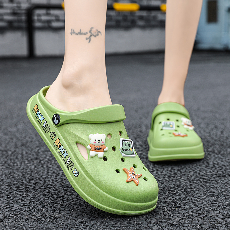 Pantofi de plajă sport pentru femei, pantofi de vară, 2024, papuci drăguți cu două purtători, pentru copii mari, Baotou