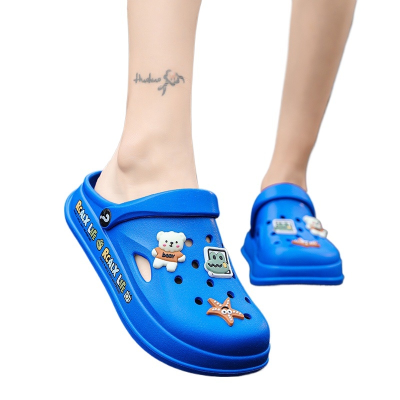 Pantofi de plajă sport pentru femei, pantofi de vară, 2024, papuci drăguți cu două purtători, pentru copii mari, Baotou