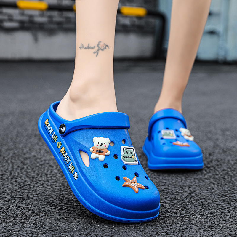 Pantofi de plajă sport pentru femei, pantofi de vară, 2024, papuci drăguți cu două purtători, pentru copii mari, Baotou