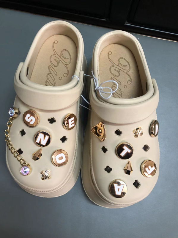 EVA storapadis bateliai su skylėmis, aukštakulniai, 9 cm aukščio, platforma, torto formos apačia, vasarinės mados „Joker“ „pasidaryk pats“ paplūdimio basutės, urmu