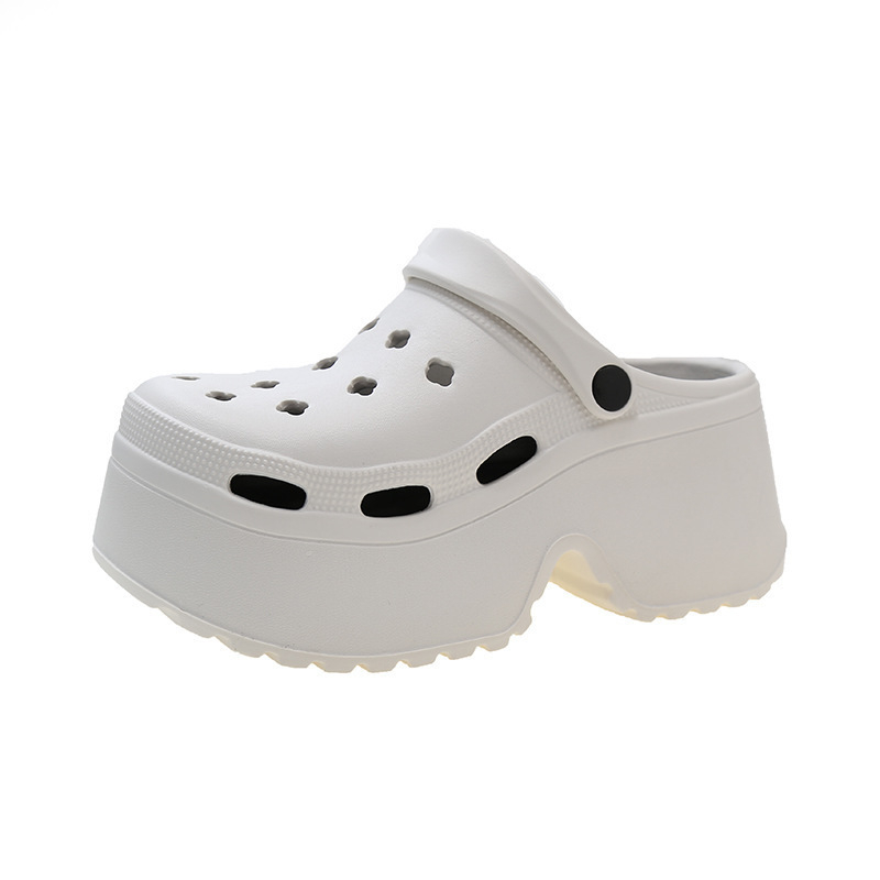 EVA storapadis bateliai su skylėmis, aukštakulniai, 9 cm aukščio, platforma, torto formos apačia, vasarinės mados „Joker“ „pasidaryk pats“ paplūdimio basutės, urmu