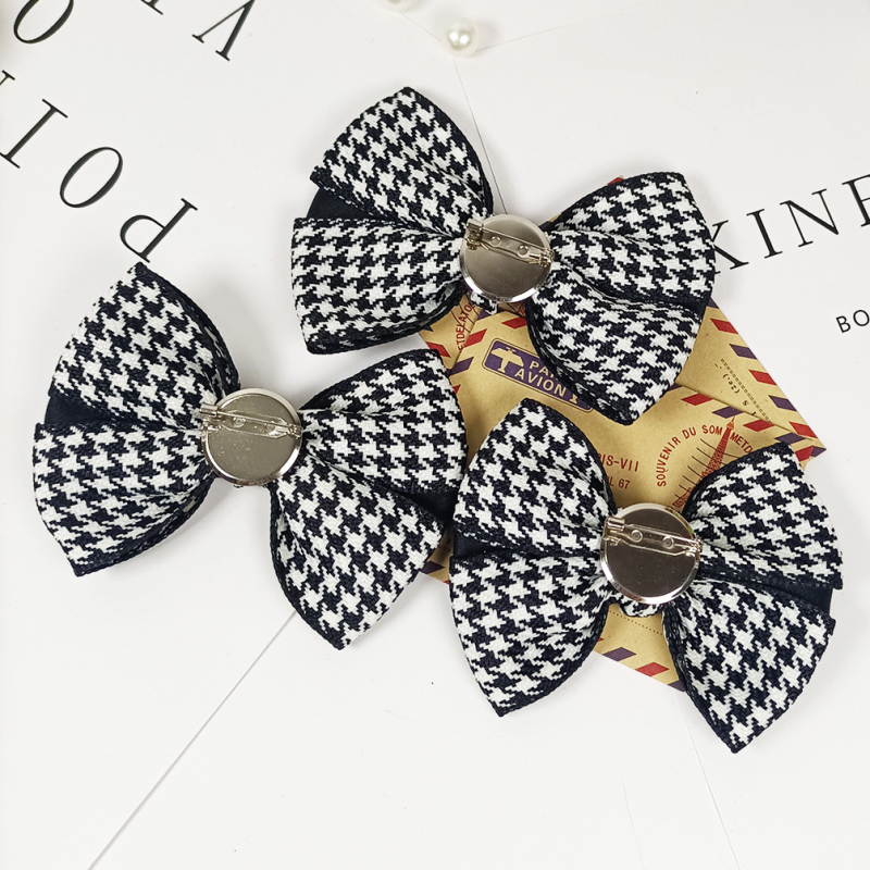 Korejiešu stila tūkstoš putnu piespraude retro vintage lielu rūtainu rakstu tauriņa mezglu matu aksesuārs izsmalcināts roku darbs modes apavu zieds