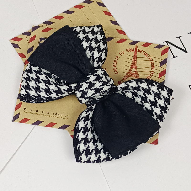 Koreai stílusú ezermadaras bross retro vintage nagy kockás mintás pillangócsomós hajdísz, gyönyörű, kézzel készített divatos cipővirág