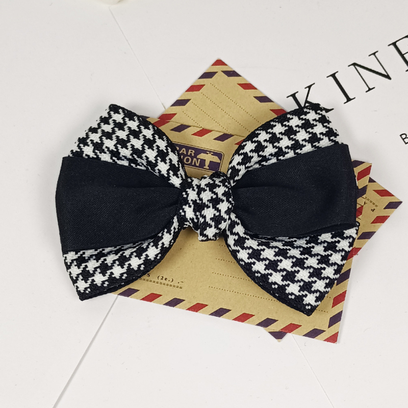 Koreai stílusú ezermadaras bross retro vintage nagy kockás mintás pillangócsomós hajdísz, gyönyörű, kézzel készített divatos cipővirág
