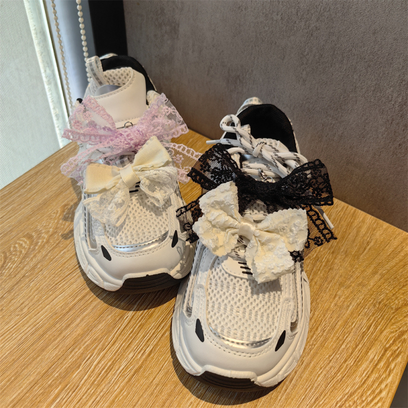 Pietų Korėjos rytų vartų nauji mergaitiški nėriniuoti kaspino baleto stiliaus bateliai su gėlėmis, aukštos kokybės, švelnūs treniruočių bateliai su dekoratyvinėmis gėlėmis