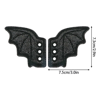 Helovīna melni sikspārņu spārni apavu sprādzes zābaku siksnas apavu zieds DIY aksesuāri vampīru dekorēšanas materiāls