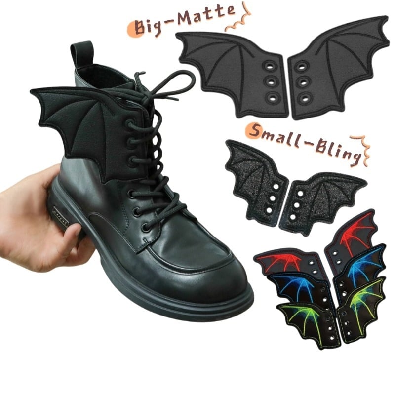 Helovīna melni sikspārņu spārni apavu sprādzes zābaku siksnas apavu zieds DIY aksesuāri vampīru dekorēšanas materiāls