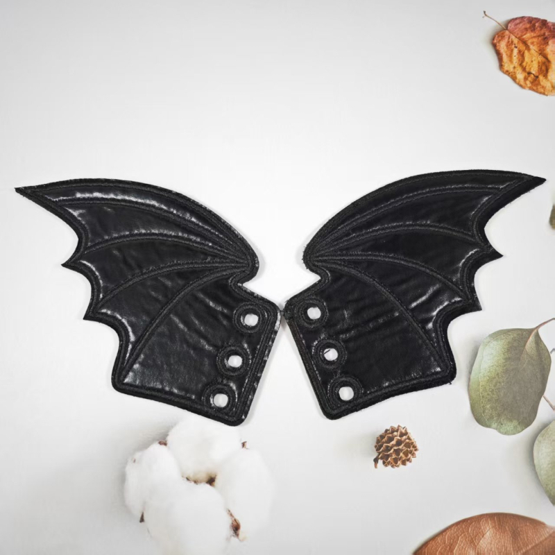 Helovīna melni sikspārņu spārni apavu sprādzes zābaku siksnas apavu zieds DIY aksesuāri vampīru dekorēšanas materiāls