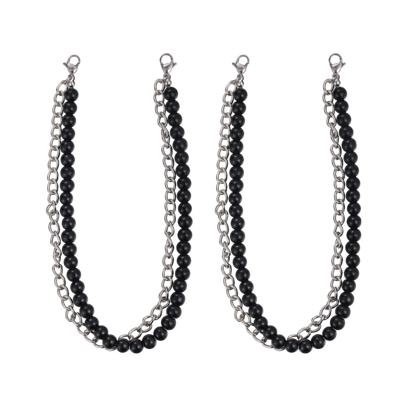 Stilinga madinga asmenybės batų sagties batraiščių aksesuarai, spalvota imitacijos perlų grandinėlė, dvigubo sluoksnio batų sagtis, tinkanti įvairiems sportbačiams