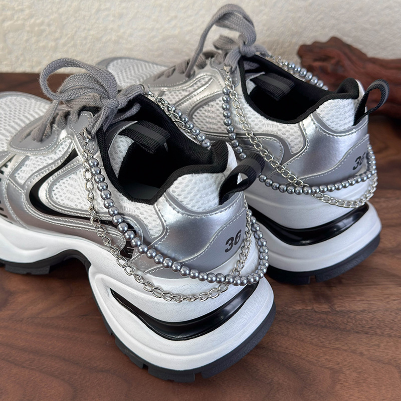 Stiilne moodne isiksuse kingapandlaga kingapaelte aksessuaarid värviline pärliketiga kahekihiline kingapandlaga universaalsed tossud kaunistuseks