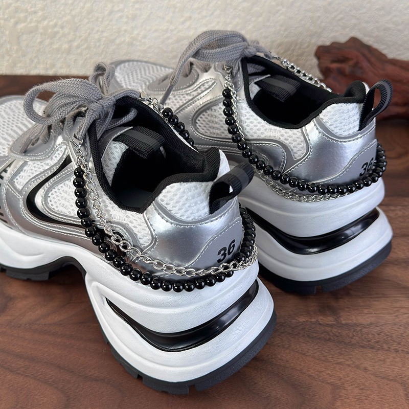 Stiilne moodne isiksuse kingapandlaga kingapaelte aksessuaarid värviline pärliketiga kahekihiline kingapandlaga universaalsed tossud kaunistuseks