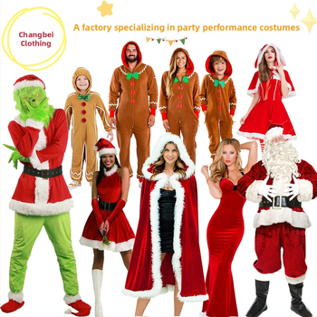 Euroopa ja Ameerika jõuluriided Naiste jõuluvana kostüüm Uusaasta sõjarüü kleit Etenduskostüüm Mantel