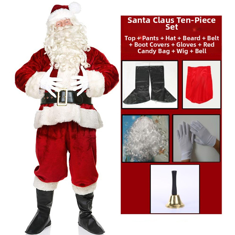 Euroopa ja Ameerika jõuluriided Naiste jõuluvana kostüüm Uusaasta sõjarüü kleit Etenduskostüüm Mantel