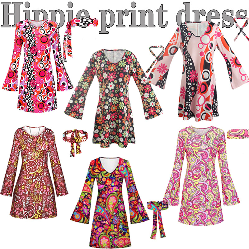 Amazoni retro 70ndate halloweeni hipi hipi kostüüm ööklubi baaripeo lavaesinemise kostüüm