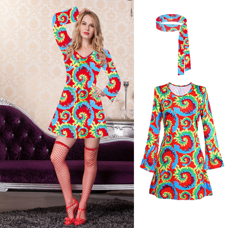 Amazoni retro 70ndate halloweeni hipi hipi kostüüm ööklubi baaripeo lavaesinemise kostüüm