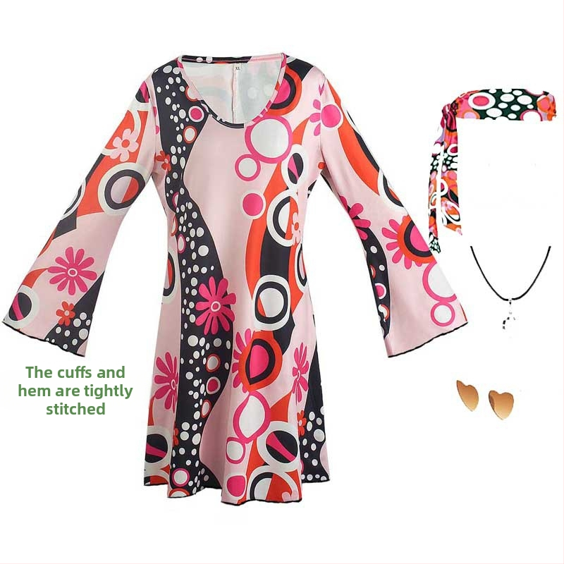 Amazoni retro 70ndate halloweeni hipi hipi kostüüm ööklubi baaripeo lavaesinemise kostüüm