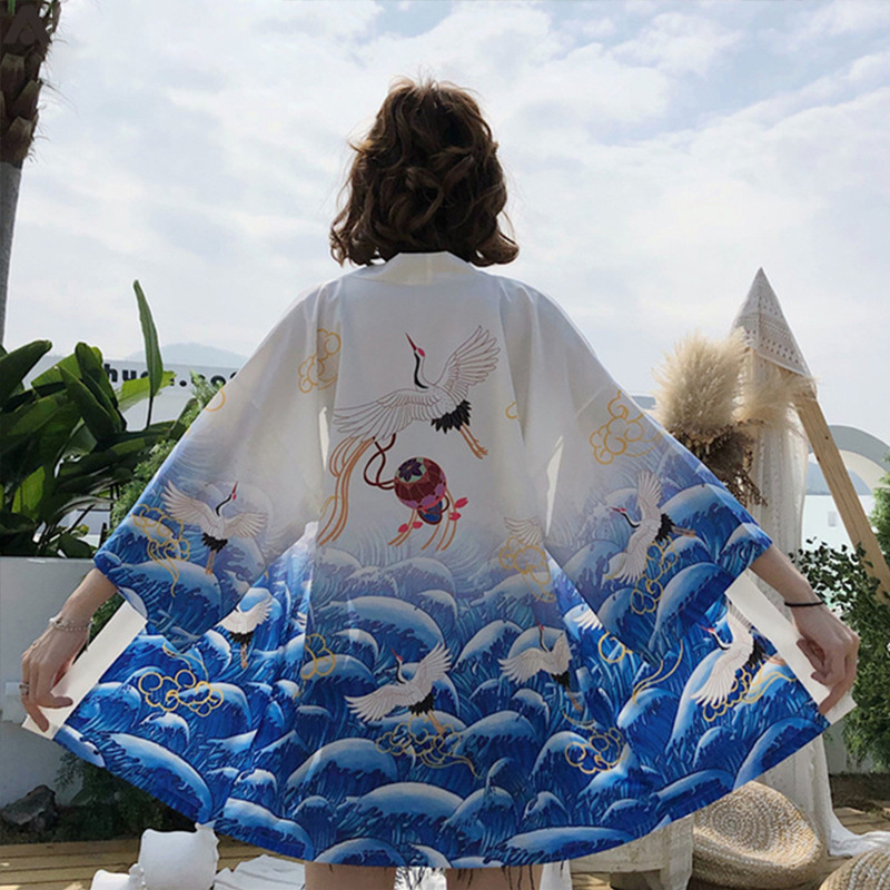 Suvine hiina stiilis päikesekaitsekreemi rõivas tudengi tang-ülikond kirjandusstiilis täiustatud kimono paarirõivaste kardigan õhuke mantel trendikas