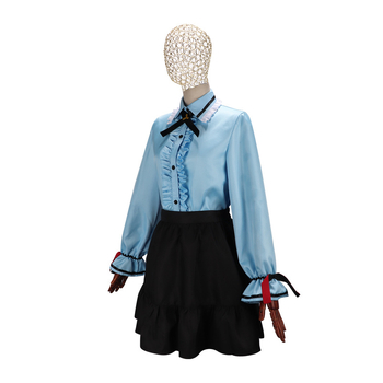 Maailmaplaan värvikas lava Tonggu Yao cos riided sinine pikkade varrukatega vormiriietus lühike seelik cosplay anime riietusriided