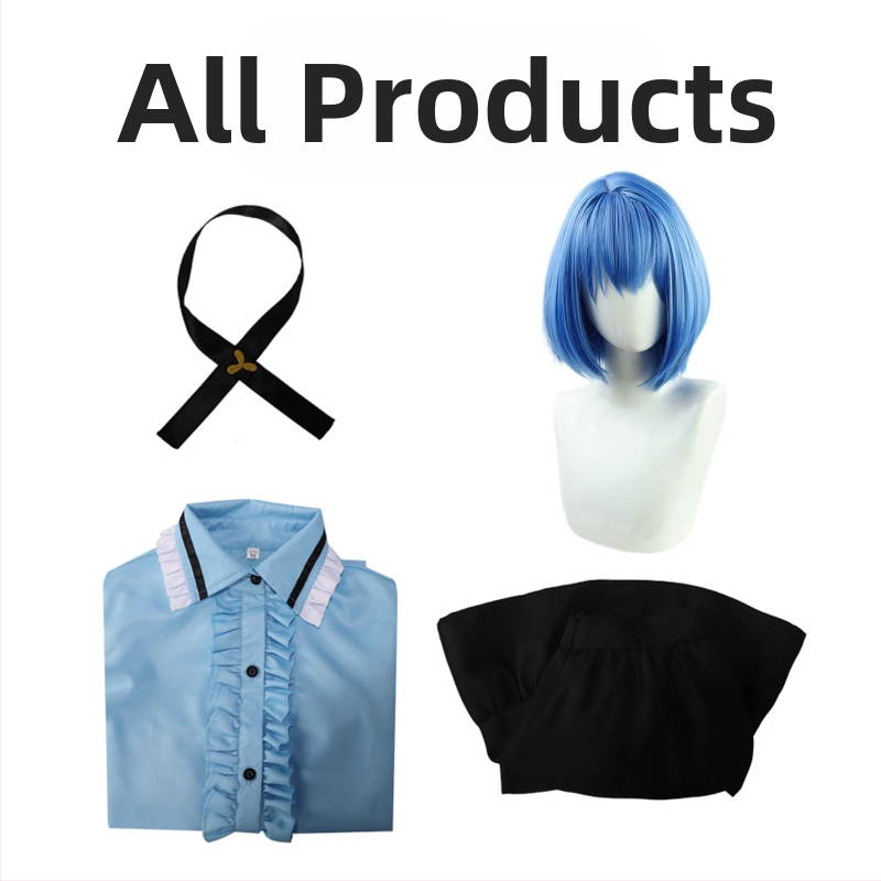 Maailmaplaan värvikas lava Tonggu Yao cos riided sinine pikkade varrukatega vormiriietus lühike seelik cosplay anime riietusriided