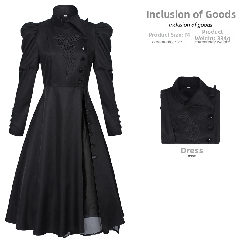 Maagiline kuri nõid Ephros Ozi võlur Halloweeni mantel lavaetendus täiskasvanutele cosplay must