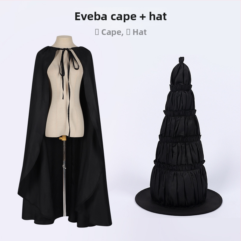 Maagiline kuri nõid Ephros Ozi võlur Halloweeni mantel lavaetendus täiskasvanutele cosplay must