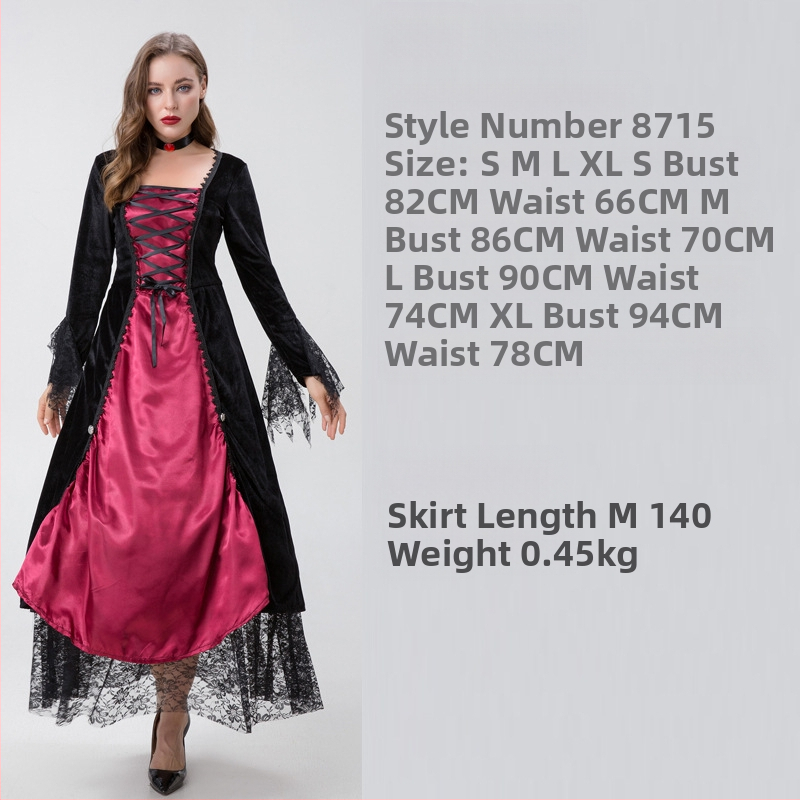 Halloweeni kostüüm, Cos Suit, vampiir, nõid, kuradikostüüm, vampiiri kostüüm, kleit