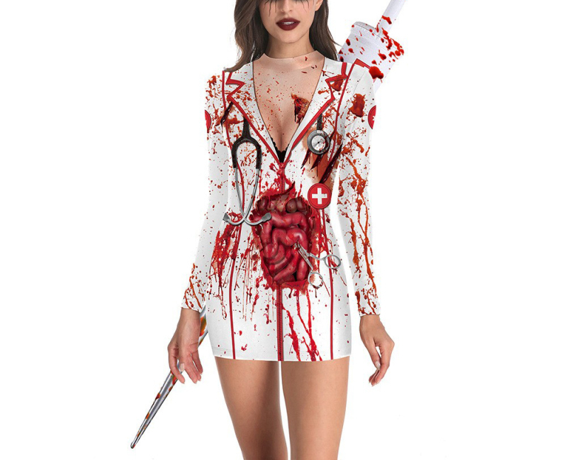 Halloweenske večerné šaty na predstavenie, párty šaty s potlačou telového tkaniva, spojené šaty s lebkou, úzke šaty