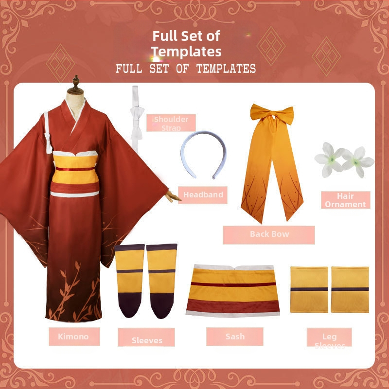 Wenhao metskoer cosplay ülikond cosplay ülikond nott lumi kevad peegel lill cos ülikond hommikumantel kimono rollimänguülikond