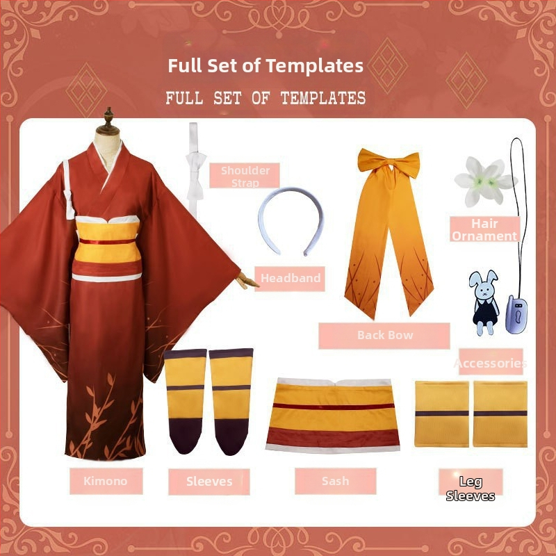 Wenhao metskoer cosplay ülikond cosplay ülikond nott lumi kevad peegel lill cos ülikond hommikumantel kimono rollimänguülikond