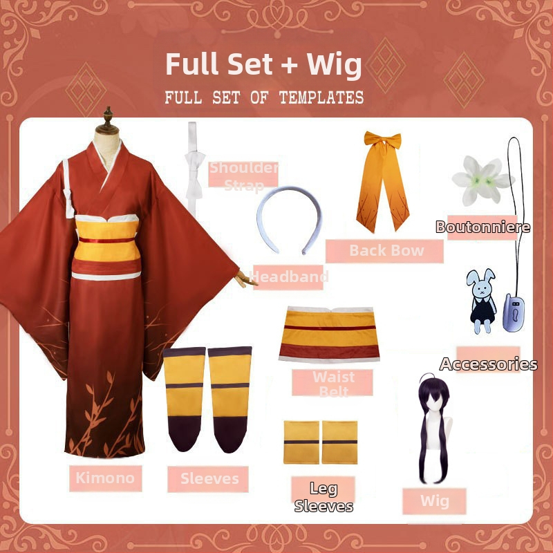 Wenhao metskoer cosplay ülikond cosplay ülikond nott lumi kevad peegel lill cos ülikond hommikumantel kimono rollimänguülikond