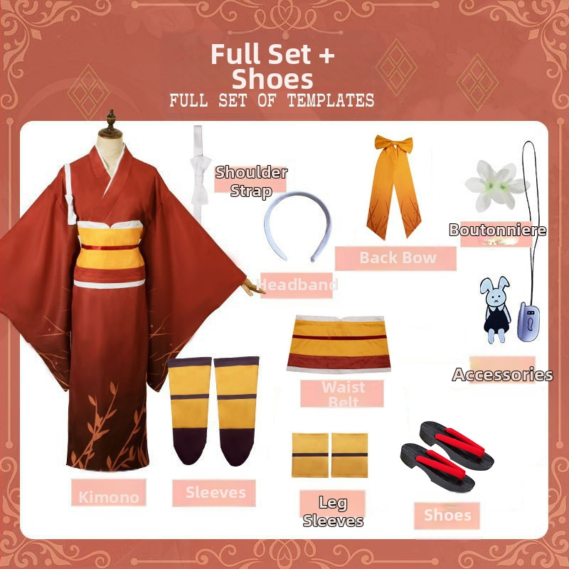 Wenhao metskoer cosplay ülikond cosplay ülikond nott lumi kevad peegel lill cos ülikond hommikumantel kimono rollimänguülikond