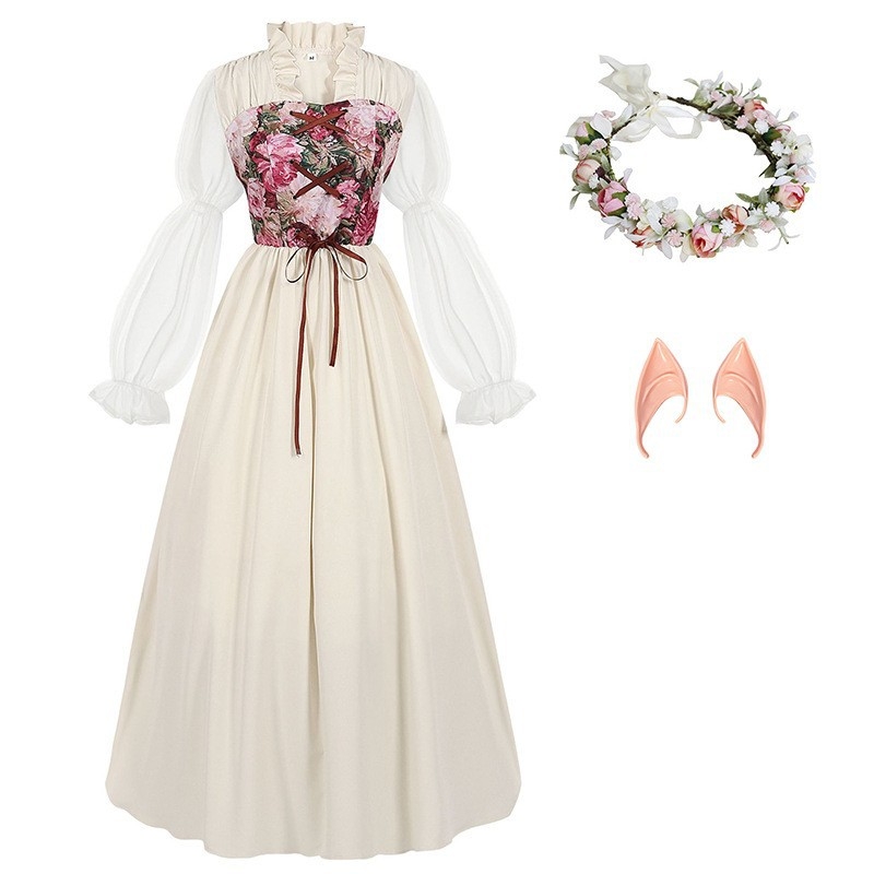 Keskaja kostüüm Halloweeni tüdrukute kostüüm nõid vampiir cosplay draama lavakostüüm lavaetendus