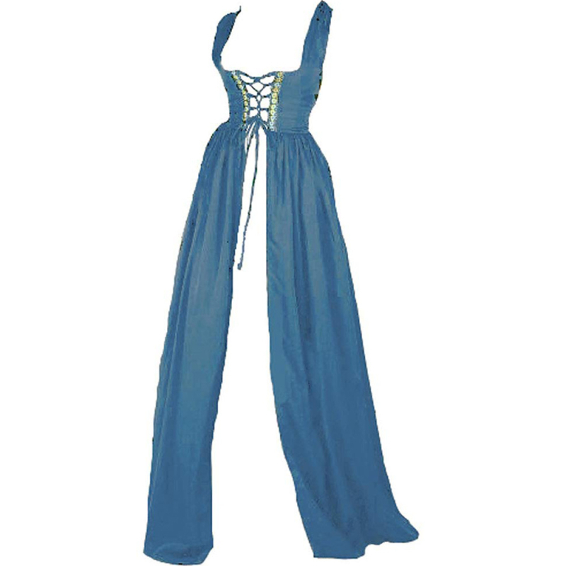 Amazon AliExpressi keskaegse halloweeni taassünni kleit komplekt vöökohaga kraega cos kleit laos