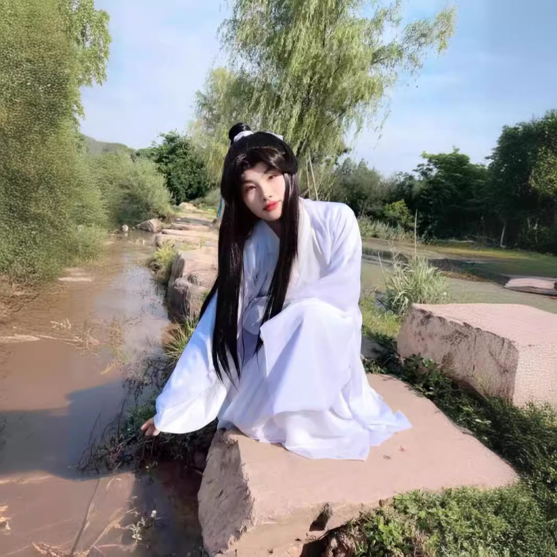 Õnnistuse ja tänulikkuse cosplay kostüüm koos mütsi, paruka, kingade, anime printsessi kostüümi ja iidse sinise tutiga vööga