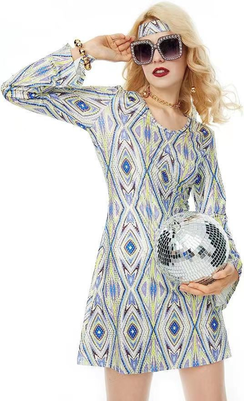 Amazon transfrontalier nou festival de îmbrăcăminte pentru femei europene și americane, îmbrăcăminte hippie vintage cu rochie pentru femei cu eșarfă pe cap