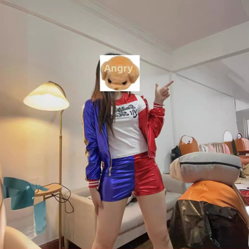 Uus enesetapumeeskond Haley Quinn enesetapumeeskonna kostüüm kloun naine täiskasvanud lastele hubased riided