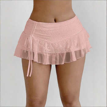 2024 Нова европейска и американска горещо продавана многослойна торта подреждане пола горещо момиче секси модна дантела дантелени панталони пола