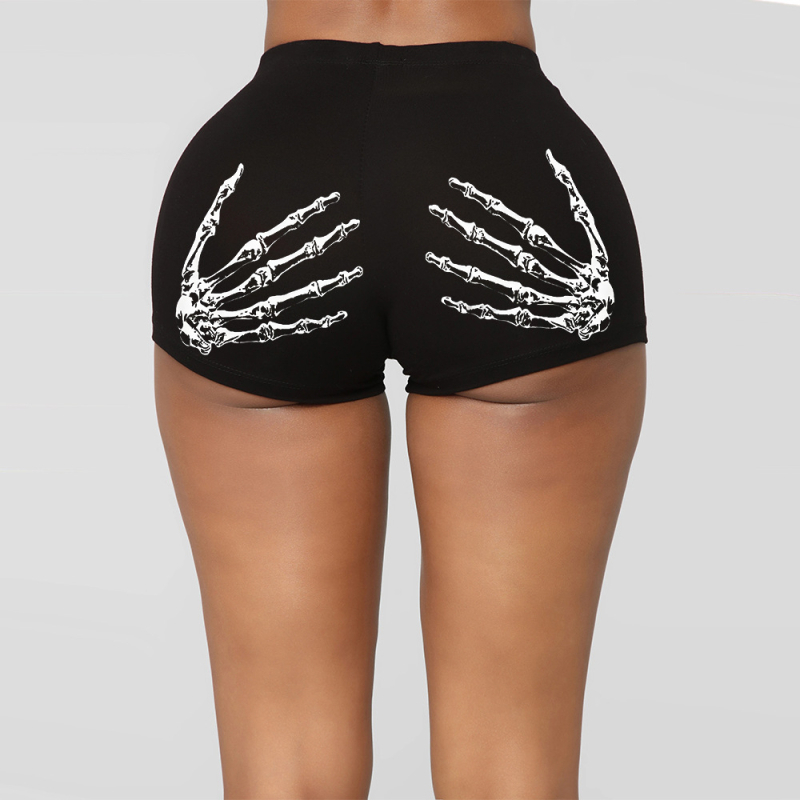 Határokon átnyúló nyomtatott rövidnadrág női edzőfitnesz hárompontos nadrág európai és amerikai szexi feszes csípő DK09-327