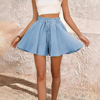 Vara Amazon Aliexpress femeii pantaloni scurți multicolori pantaloni scurți fustă talie lejeră îmbrățișând pantaloni scurți largi cu picior larg