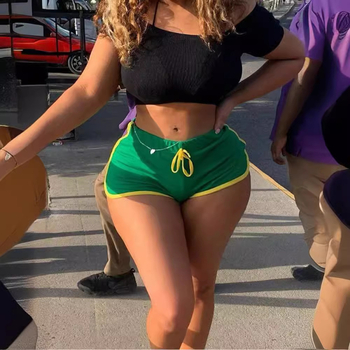 Îmbrăcăminte pentru femei, stil retro, pantaloni scurți, stil stradal, imprimați cu litere, pantaloni la modă, stil bm, pantaloni slăbiți, stil european, comerț exterior