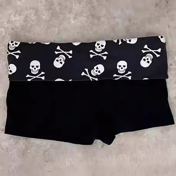 Comerț exterior european 2025 primăvara nouă Spice Girls slim-fit casual pantaloni scurți pentru femei craniu gotic la modă pantaloni scurți casual